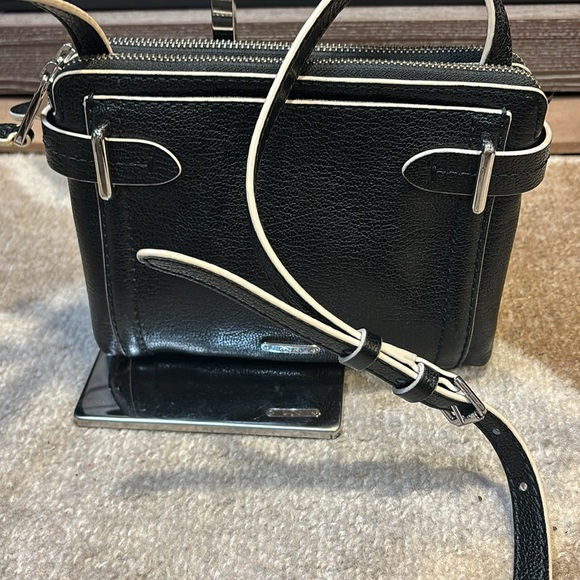 RALPH LAUREN Black with white Crossbody. long straps, multiple compartments - Picture 6 of 9